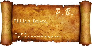 Pillis Bence névjegykártya